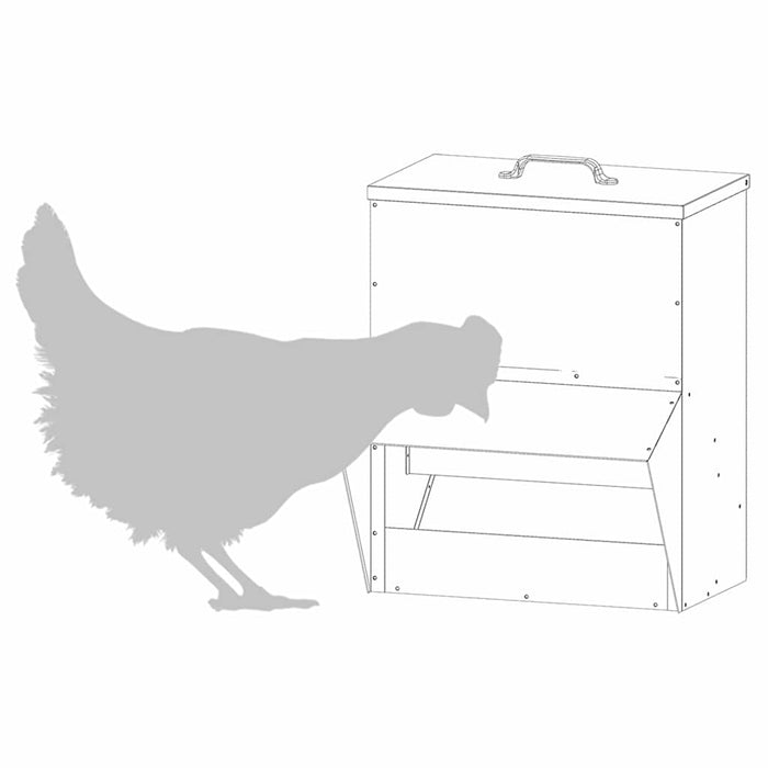 Feeder pentru pui Argintiu 20 x 25 x 35 cm Oțel Galvanizat - WALTI WALTI