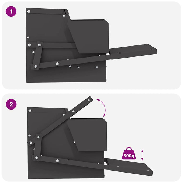 Hrănitor cu pedale pentru pui Negru 50 x 40 x 29 cm - WALTI WALTI