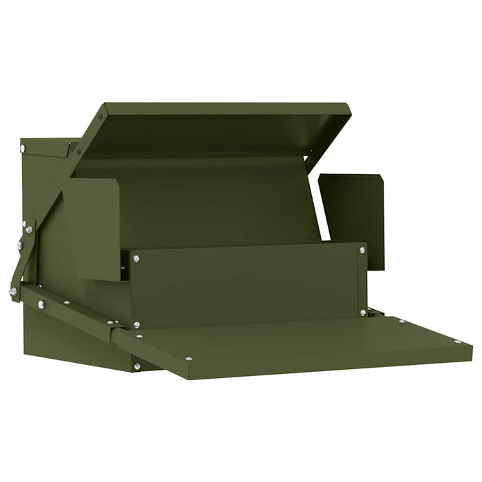 Hrănitor cu pedale pentru pui Verde măsliniu 50 x 40 x 29 cm - WALTI WALTI