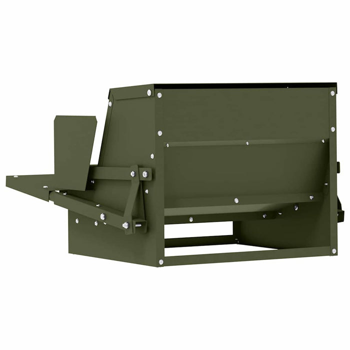 Hrănitor cu pedale pentru pui Verde măsliniu 50 x 40 x 29 cm - WALTI WALTI