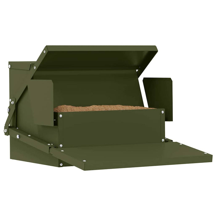 Hrănitor cu pedale pentru pui Verde măsliniu 50 x 40 x 29 cm - WALTI WALTI
