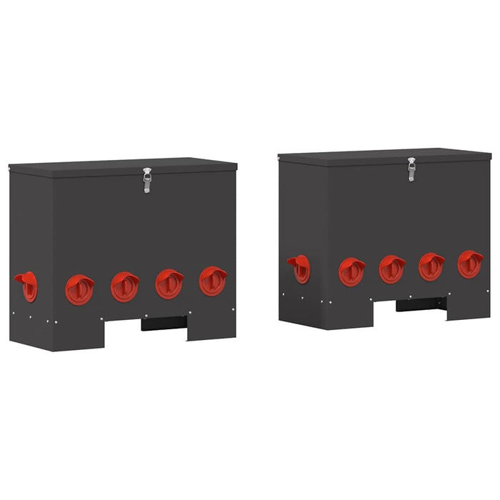 Feeder pentru pui 2 pcs Negru 60,5 x 29 x 51 cm - WALTI WALTI