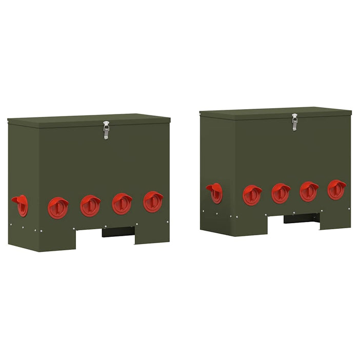 Feeder pentru pui 2 pcs Verde măsliniu 60,5 x 29 x 51 cm - WALTI WALTI