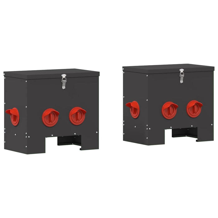 Feeder pentru pui 2 pcs Negru 40,5 x 25 x 38 cm - WALTI WALTI
