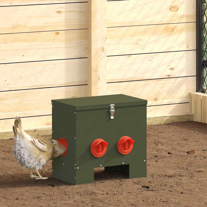 Feeder pentru pui 2 pcs Verde măsliniu 40,5 x 25 x 38 cm - WALTI WALTI