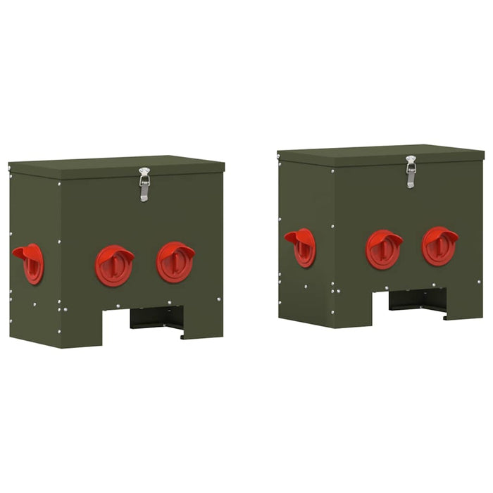 Feeder pentru pui 2 pcs Verde măsliniu 40,5 x 25 x 38 cm - WALTI WALTI