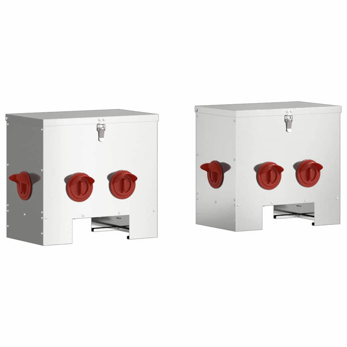Feeder pentru pui 2 pcs Argintiu 40,5 x 25 x 38 cm - WALTI WALTI