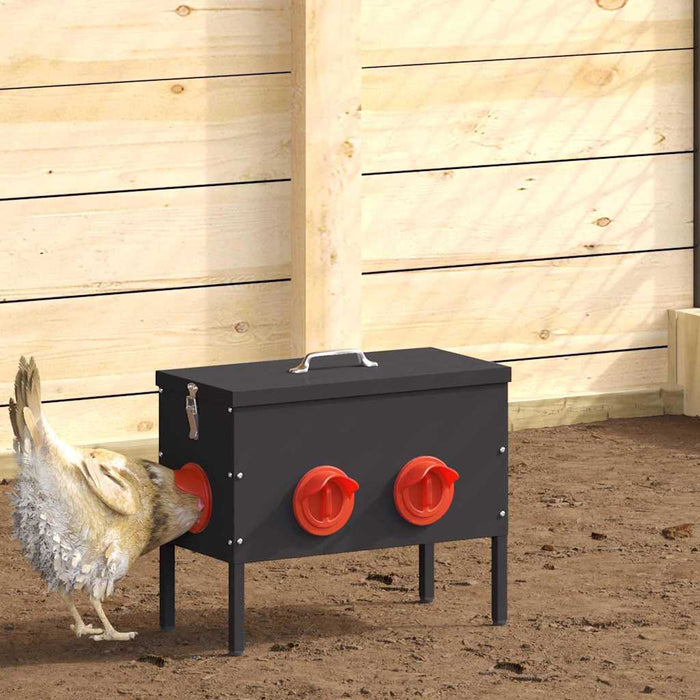 Feeder pentru pui 2 pcs Negru 41,5 x 20,5 x 33 cm - WALTI WALTI
