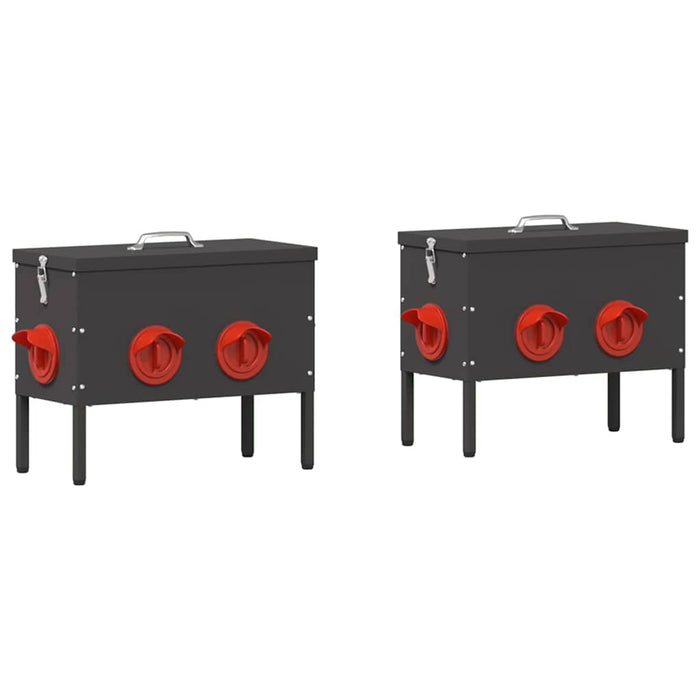 Feeder pentru pui 2 pcs Negru 41,5 x 20,5 x 33 cm - WALTI WALTI