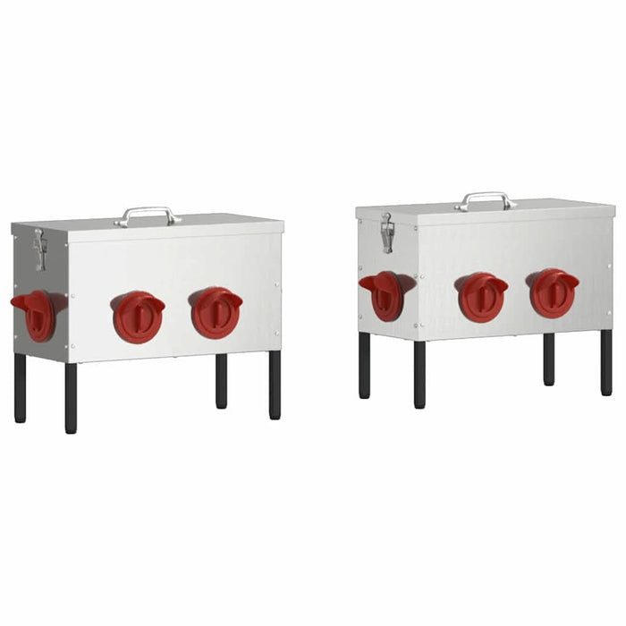 Feeder pentru pui 2 pcs Argintiu 41,5 x 20,5 x 33 cm - WALTI WALTI