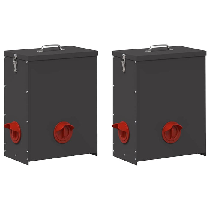 Feeder pentru pui 2 pcs Negru 32,5 x 20,5 x 43 cm - WALTI WALTI