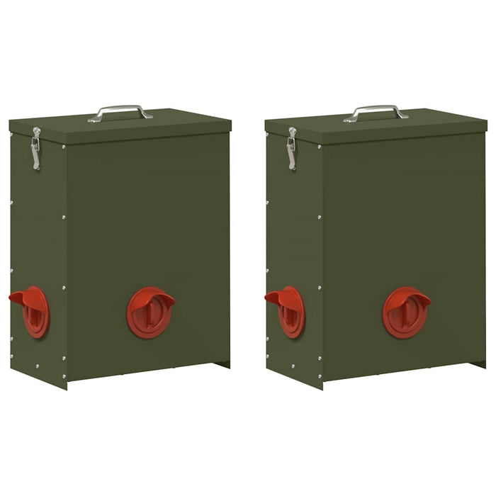 Feeder pentru pui 2 pcs Verde măsliniu 32,5 x 20,5 x 43 cm - WALTI WALTI