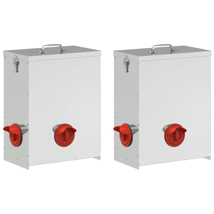 Feeder pentru pui 2 pcs Argintiu 32,5 x 20,5 x 43 cm - WALTI WALTI