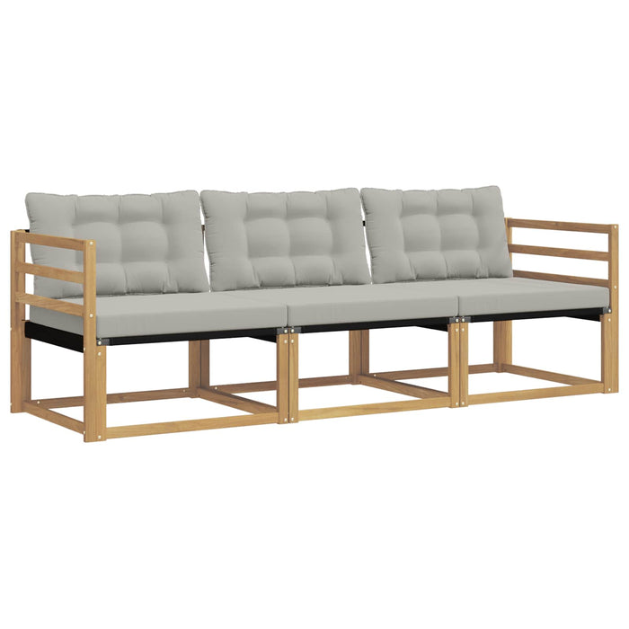 Set de canapele de exterior cu pernă 3 pcs Alb și gri deschis WALTI