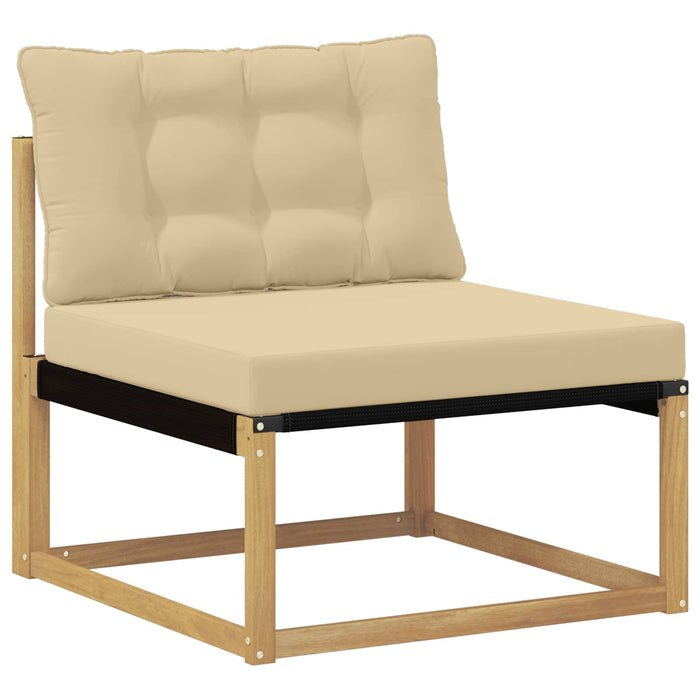 Set de canapele de exterior cu pernă 3 pcs Alb și Bej WALTI