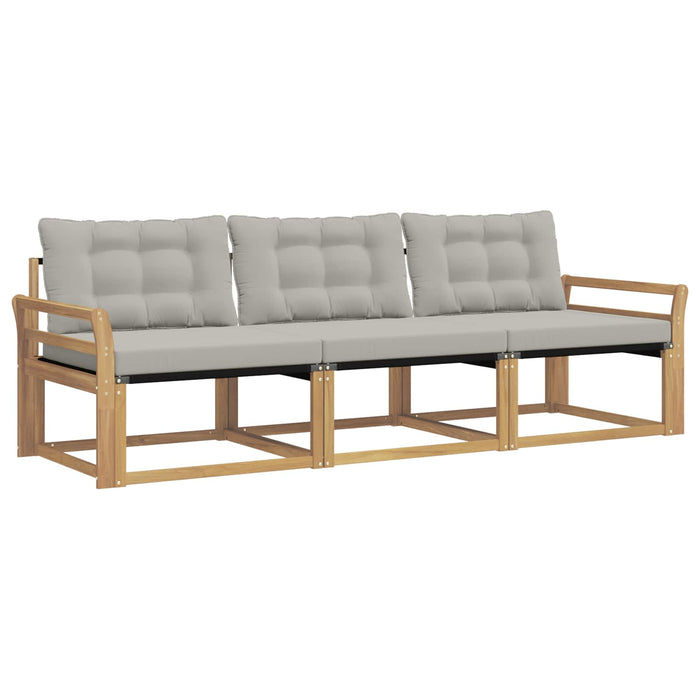 Set de canapele de exterior cu pernă 3 pcs Alb și gri deschis WALTI