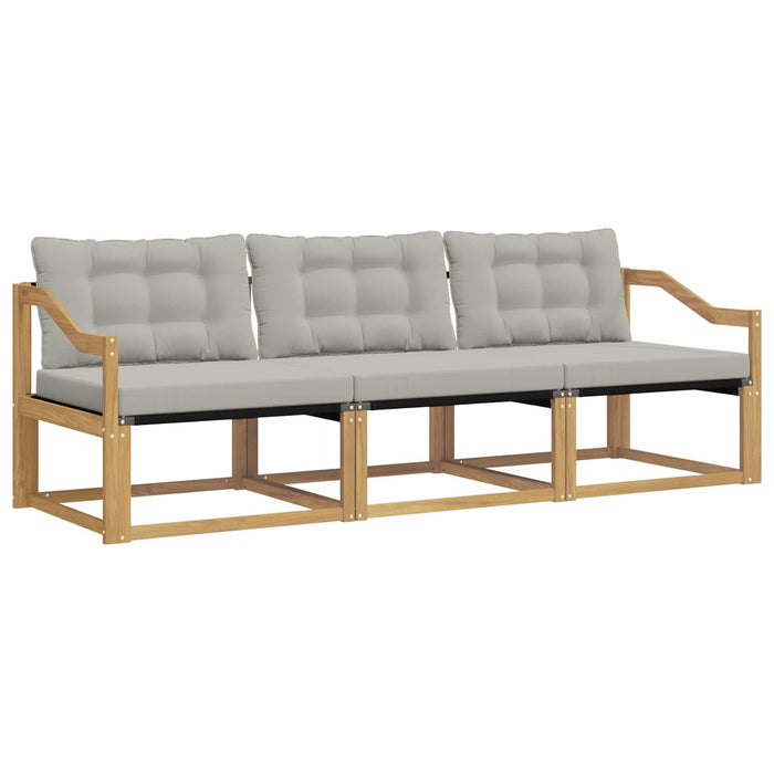 Set de canapele de exterior cu pernă 3 pcs Alb și gri deschis WALTI