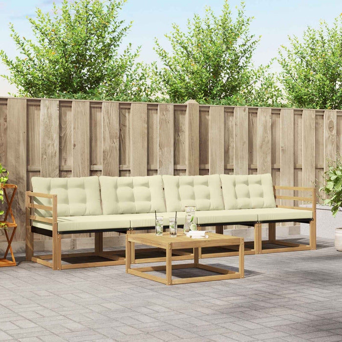 Set de canapele de exterior 5 pcs Alb și crem 79 x 79 x 37 cm WALTI