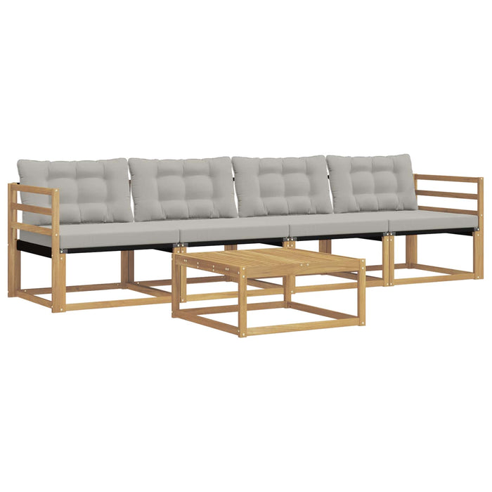 Set de canapele de exterior 5 pcs Alb și gri deschis WALTI
