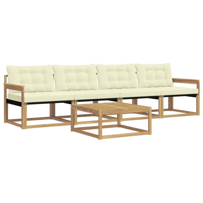 Set de canapele de exterior 5 pcs Alb și crem 79 x 79 x 37 cm WALTI