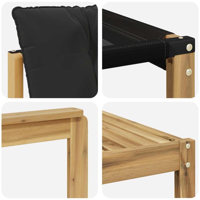 Set de canapele de exterior 5 pcs Alb și negru 79 x 79 x 37 cm WALTI