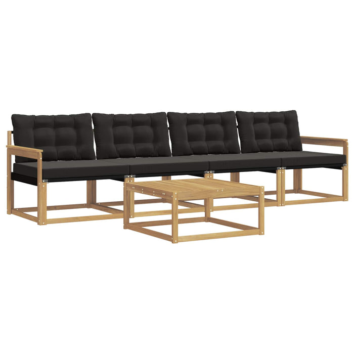 Set de canapele de exterior 5 pcs Alb și negru 79 x 79 x 37 cm WALTI