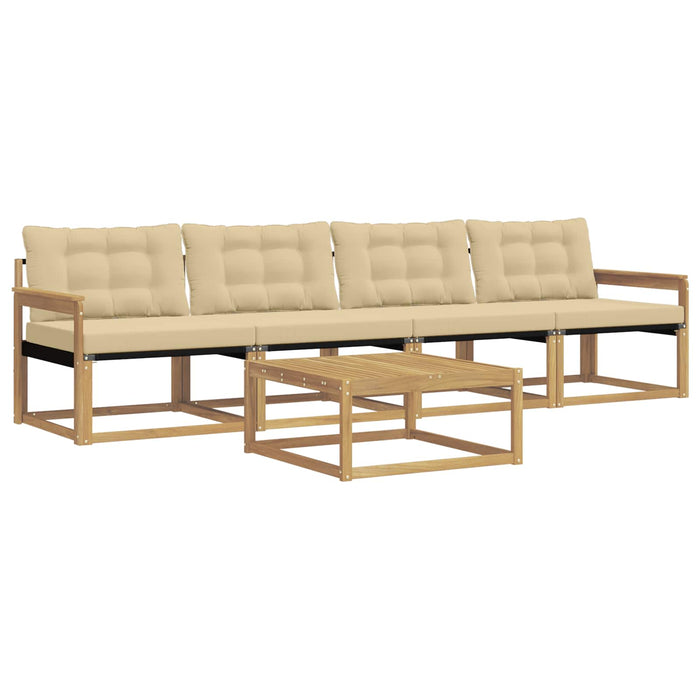 Set de canapele de exterior 5 pcs Alb și Bej 79 x 79 x 37 cm WALTI