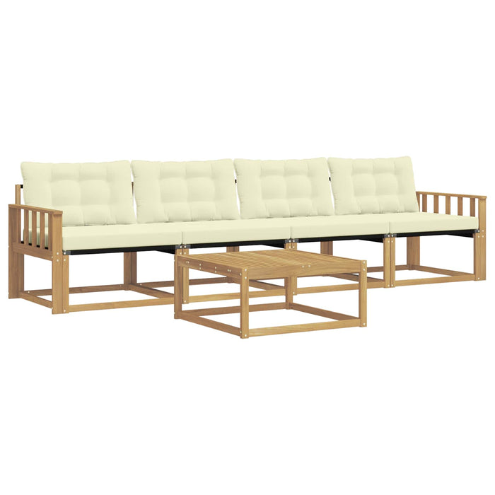 Set de canapele de exterior 5 pcs Alb și crem 79 x 79 x 37 cm WALTI