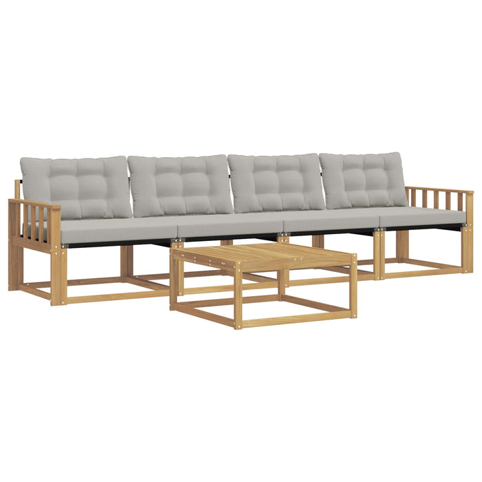 Set de canapele de exterior 5 pcs Alb și gri deschis WALTI