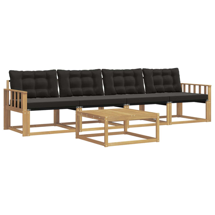 Set de canapele de exterior 5 pcs Alb și negru 79 x 79 x 37 cm WALTI