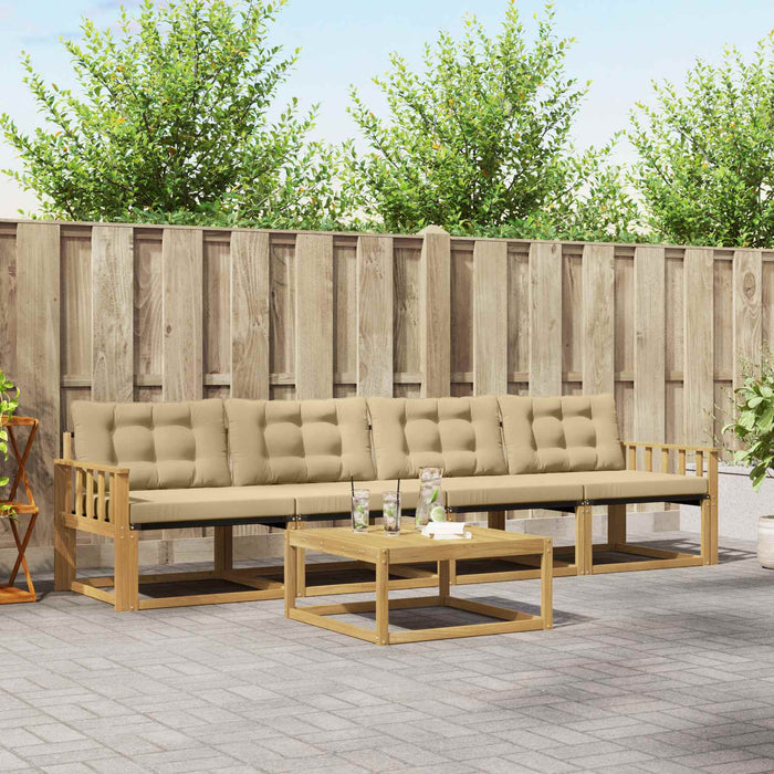 Set de canapele de exterior 5 pcs Alb și Bej 79 x 79 x 37 cm WALTI