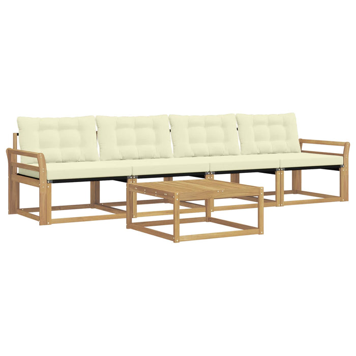 Set de canapele de exterior 5 pcs Alb și crem WALTI
