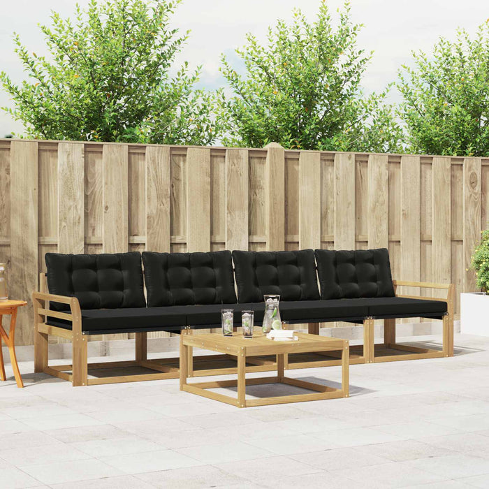 Set de canapele de exterior 5 pcs Alb și negru 79 x 79 x 37 cm WALTI