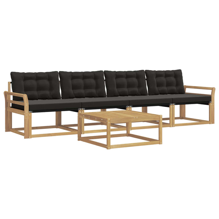 Set de canapele de exterior 5 pcs Alb și negru 79 x 79 x 37 cm WALTI
