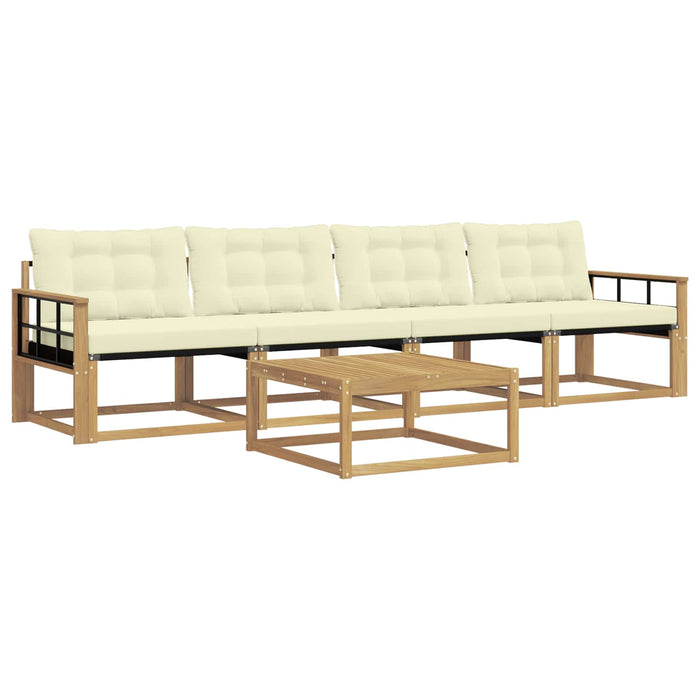 Set de canapele de exterior 5 pcs Alb și crem 79 x 79 x 37 cm WALTI