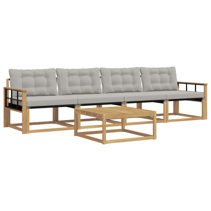 Set de canapele de exterior 5 pcs Alb și gri deschis WALTI