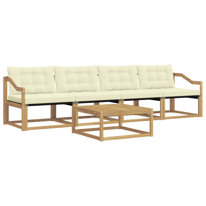 Set de canapele de exterior 5 pcs Alb și crem 79 x 79 x 37 cm WALTI