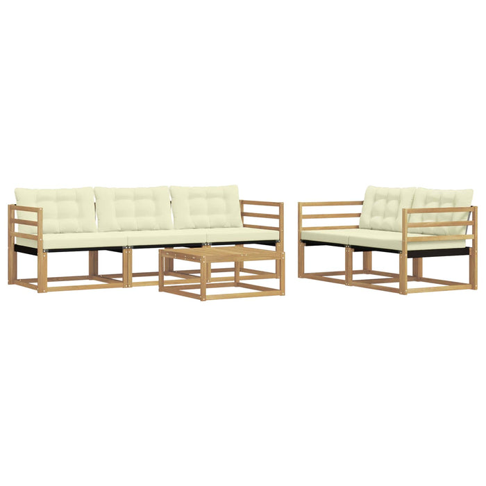 Set de canapele de exterior 6 pcs Alb și crem 79 x 79 x 37 cm WALTI