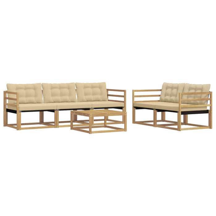 Set de canapele de exterior 6 pcs Alb și Bej 79 x 79 x 37 cm WALTI