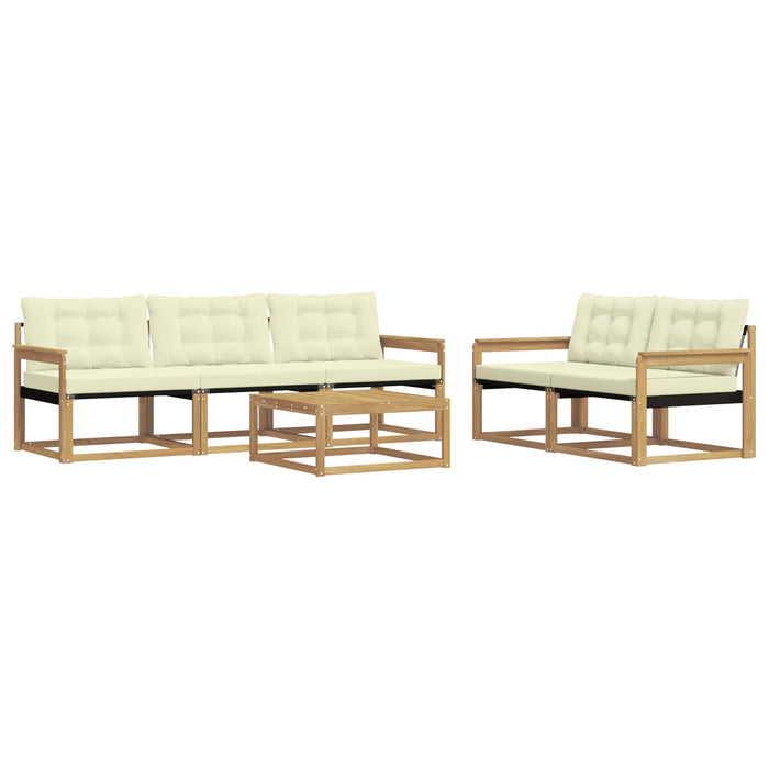 Set de canapele de exterior 6 pcs Alb și crem 79 x 79 x 37 cm WALTI