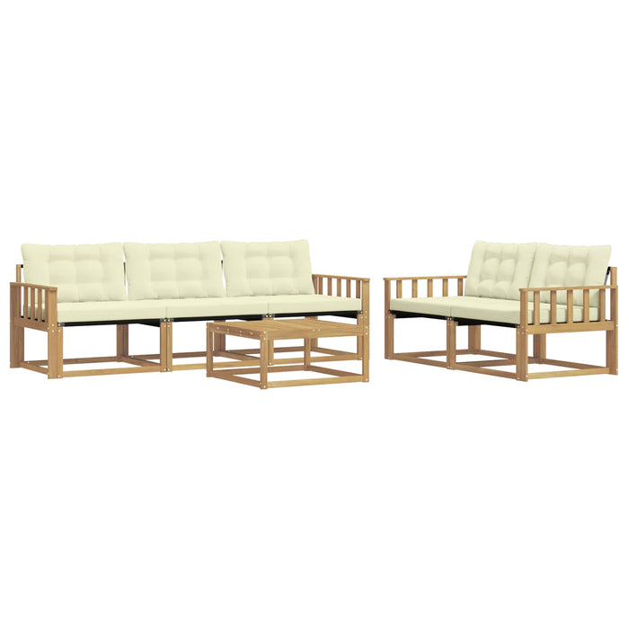 Set de canapele de exterior 6 pcs Alb și crem 79 x 79 x 37 cm WALTI