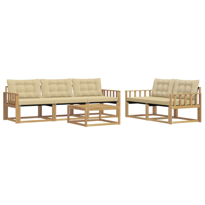 Set de canapele de exterior 6 pcs Alb și Bej 79 x 79 x 37 cm WALTI