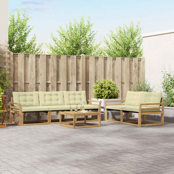 Set de canapele de exterior 6 pcs Alb și crem 79 x 79 x 37 cm WALTI