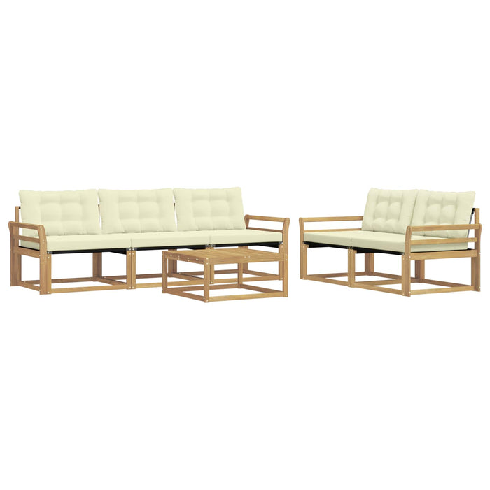 Set de canapele de exterior 6 pcs Alb și crem 79 x 79 x 37 cm WALTI