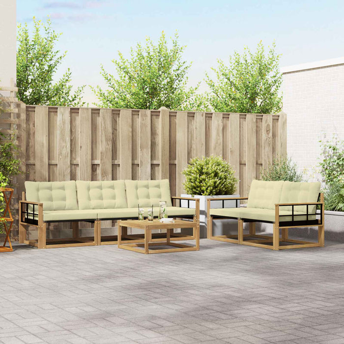 Set de canapele de exterior 6 pcs Alb și crem 79 x 79 x 37 cm WALTI