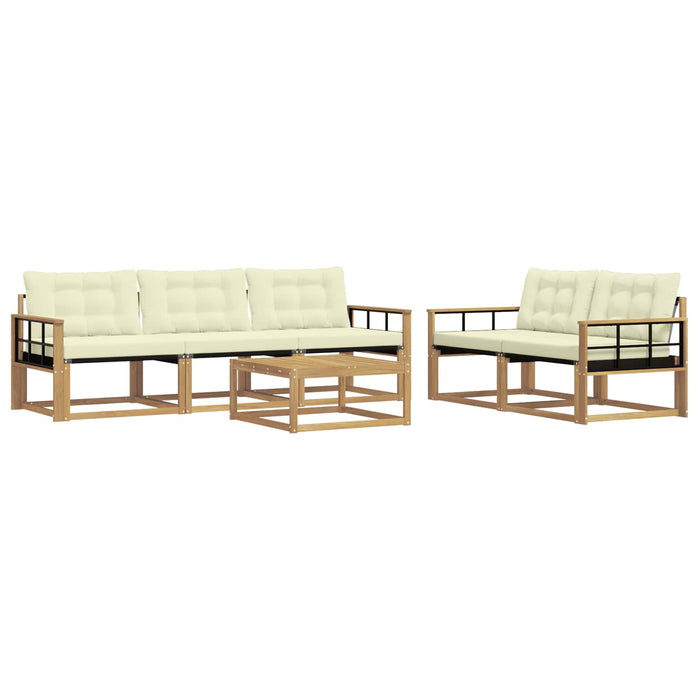 Set de canapele de exterior 6 pcs Alb și crem 79 x 79 x 37 cm WALTI