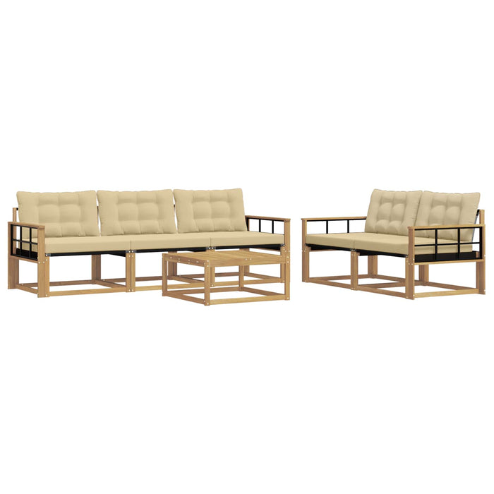 Set de canapele de exterior 6 pcs Alb și Bej 79 x 79 x 37 cm WALTI