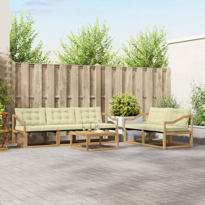Set de canapele de exterior 6 pcs Alb și crem 79 x 79 x 37 cm WALTI