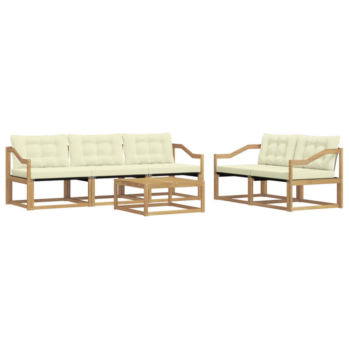 Set de canapele de exterior 6 pcs Alb și crem 79 x 79 x 37 cm WALTI