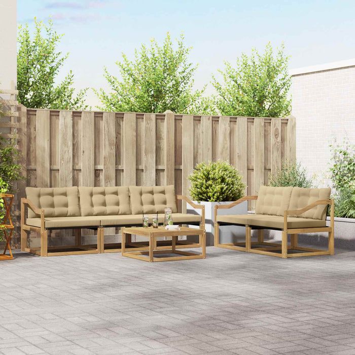 Set de canapele de exterior 6 pcs Alb și Bej 79 x 79 x 37 cm WALTI